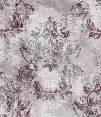 Barok doku deseninin vektör. Çiçek süsleme dekorasyon. Victorian retro tasarım kazınmış. Vintage kumaş dekorlar. Lüks kumaşlar