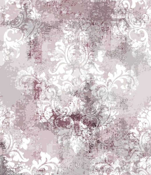 Modèle de texture baroque vectoriel. Décoration ornementale florale. Design rétro gravé victorien. Décors vintage en tissu. Tissus de luxe — Image vectorielle