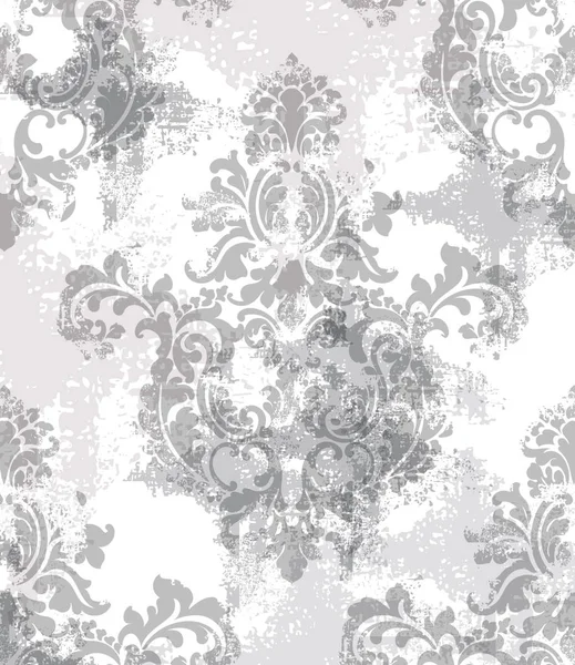 Modèle de texture baroque vectoriel. Décoration ornementale florale. Design rétro gravé victorien. Décors vintage en tissu. Tissus de luxe — Image vectorielle