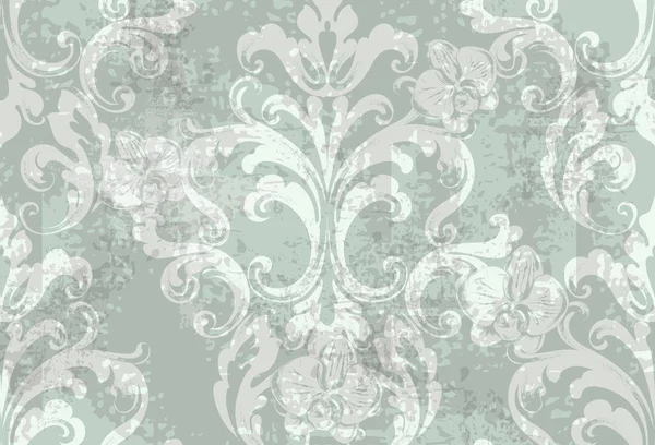 Floral texture pattern Vector. Floral ornament decoration. Victorian engraved retro design. Vintage fabric decors. Luxury fabrics — Stock Vector