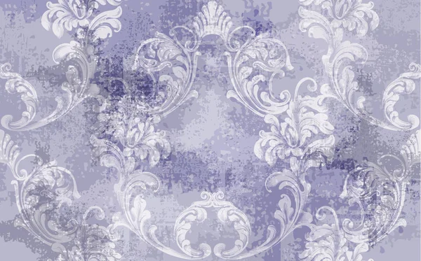 Modèle de texture baroque vectoriel. Décoration ornementale florale. Design rétro gravé victorien. Décors vintage en tissu. Tissus de luxe — Image vectorielle