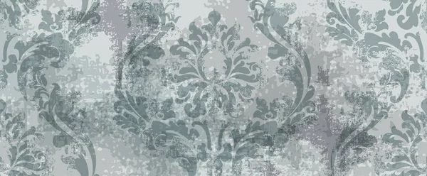 Padrão de textura barroco Vector. Decoração de ornamento floral. Vitoriano gravado design retro. Decorações de tecido vintage. Tecidos de luxo — Vetor de Stock