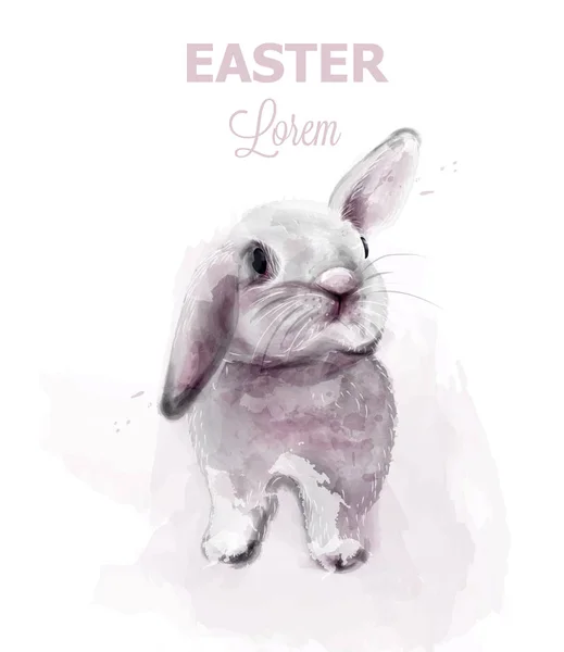Lapin de Pâques vecteur de lapin. Mignonne carte de vacances pour animaux isolés sur des blancs — Image vectorielle