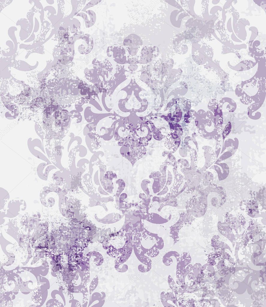 Baroque texture pattern Vector. Floral ornament decoration. Victorian engraved retro design. Vintage fabric decors. Luxury fabrics