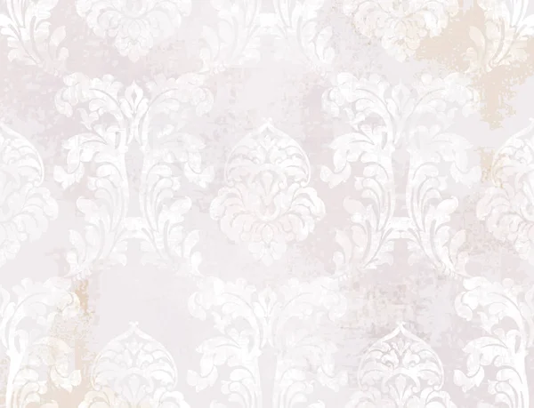 Kraliyet Barok doku deseni Vektör. Çiçek süsleme dekorasyonu. Viktorya dönemi oyulmuş retro tasarım. Vintage grunge kumaş dekorlar. Lüks kumaşlar — Stok Vektör