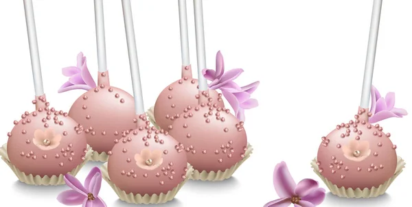 Deliziosi dolci. Pasticceria da sposa estiva tratta illustrazioni vettoriali — Vettoriale Stock