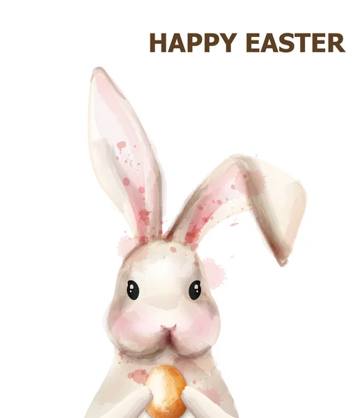Wielkanoc królik wektor. Ładny domowych holiday karty na białym tle na białych — Wektor stockowy