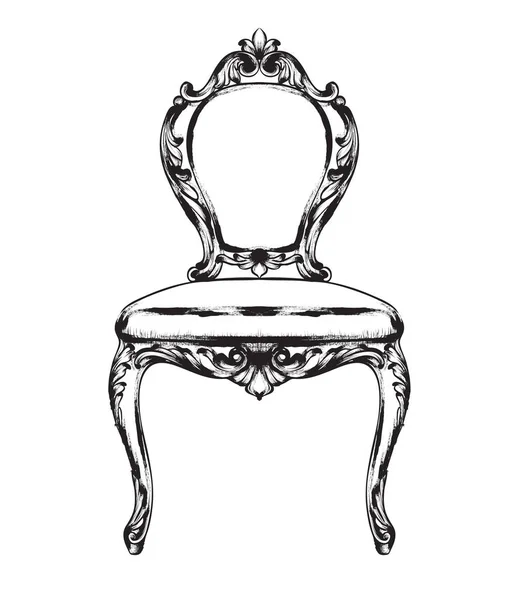 Cadeira barroca rica Vector. Mobília de estilo retrô. Desenhos vintage — Vetor de Stock
