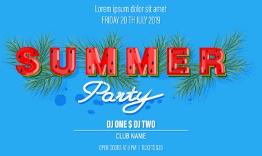 Yaz karpuzu afişi. Metin Vektörü. Soyut renkli arkaplanlar