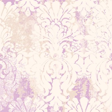 Vintage süs desen Vektör. Barok rokoko doku lüks tasarım. Kraliyet tekstil dekorları. Eski boyanmış arka planlar