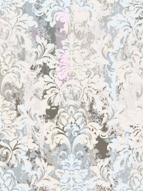 Vintage süs desen Vektör. Barok rokoko doku lüks tasarım. Kraliyet tekstil dekorları. Eski boyanmış arka planlar