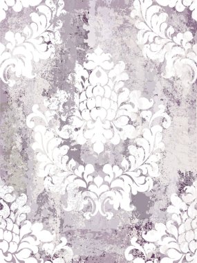 Vintage süs desen Vektör. Barok rokoko doku lüks tasarım. Kraliyet tekstil dekorları. Eski boyanmış arka planlar