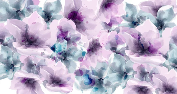Фіолетовий квітковий векторний акварель. Прованс сільський плакат. Весільна листівка, декор урочистої церемонії народження — стоковий вектор