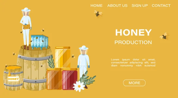 Бджолярі Векторний медовий банер. Шаблони плакатів для медоносних тем — стоковий вектор