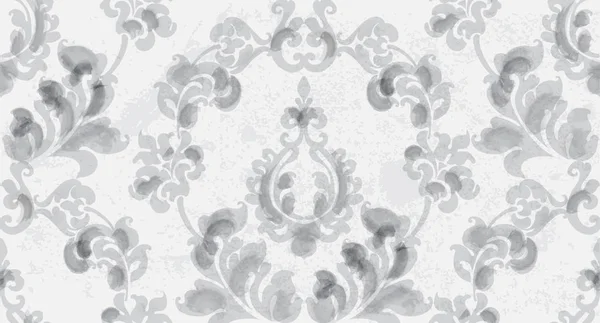 Ornement baroque vecteur. Texture tendance aquarelle de luxe. Vintage rétro anciens styles — Image vectorielle