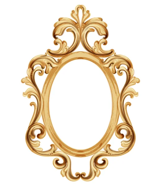 Barokke luxe gouden frame Vector. Elegant spiegeldecor. Victoriaanse ornamenten rijk ingelijst — Stockvector