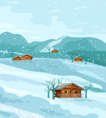 Kırsal doğa doğa taşıyıcısı düz kırsal evler