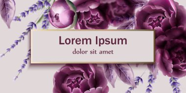 Rose flowers wedding card vector watercolor