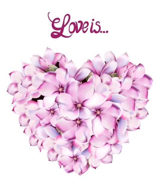 Lilly flores amor tarjeta vector acuarela . — Vector de stock
