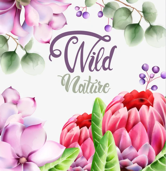 Букет цветов дикой природы — стоковый вектор