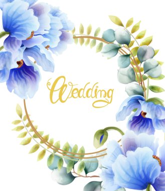 Suluboya çiçek ve yaprakları