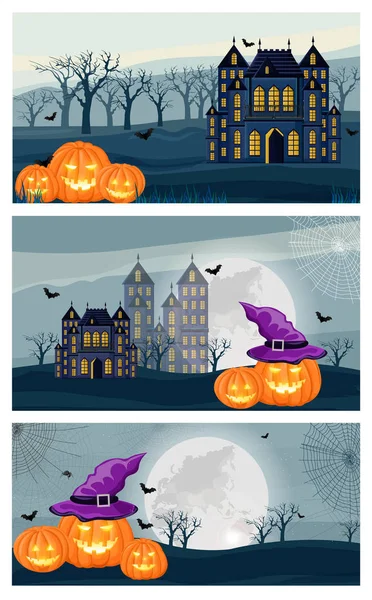 Collage vector conjunto de bosque de halloween — Archivo Imágenes Vectoriales