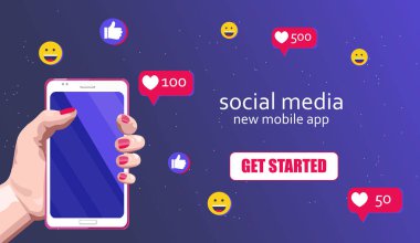 Akıllı telefon tutan kırmızı çivili kadın elleri