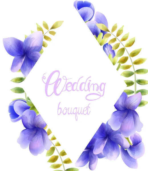 Aquarell Hochzeitsstrauß aus Orchideenblumen — Stockvektor