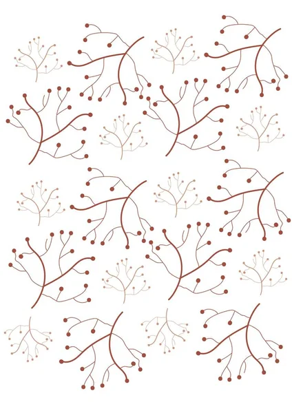 Hojas rojas patrón venas. Fondo blanco. Colores contrastantes — Archivo Imágenes Vectoriales