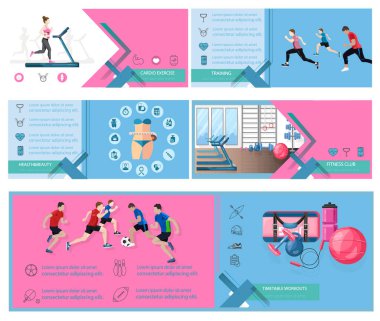 Dijital Vektör spor afiş şablonları. Bilgi grafik sunum simgeleri tasarım kavramları