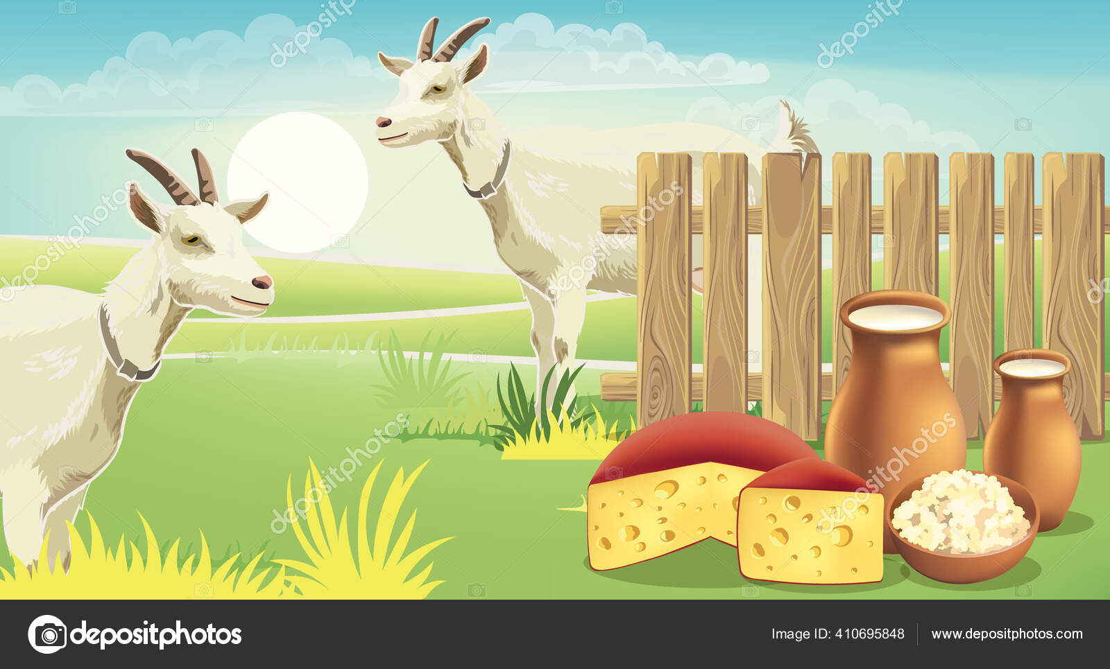 2 つのヤギストックベクター ロイヤリティフリー2 つのヤギイラスト Depositphotos