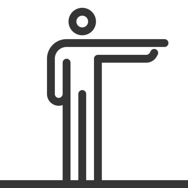 Doğru kalın çizgi sopa rakam simgesini işaret. Resimde vektör, düzenlenebilir kontur, 48 x 48 piksel mükemmel var. Hassas ve kalite için göz ile hazırlanmış.