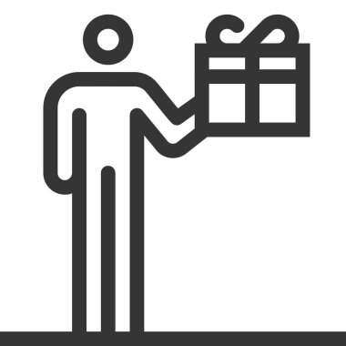 Hediye kutusu, kalın satır sopa rakam simgesi. Resimde vektör, düzenlenebilir kontur, 48 x 48 piksel mükemmel var. Hassas ve kalite için göz ile hazırlanmış.