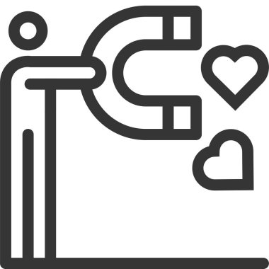 İnsan mıknatıs, kalın satır sopa rakam simgesi. Resimde vektör, düzenlenebilir kontur, 48 x 48 piksel mükemmel var. Hassas ve kalite için göz ile hazırlanmış.