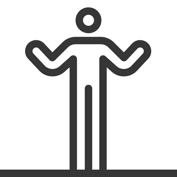 Hands Open Bold Line Stick Figure Icon Illustration Vector Editable — Stock Vector