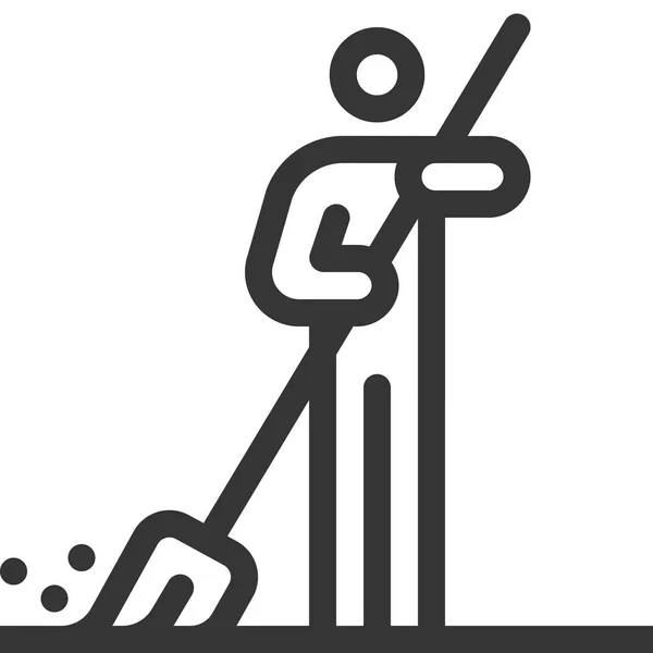 Cleaninig Birt Line Stick Figure Icon Иллюстрация Векторная Съедобная 48Х48 — стоковый вектор