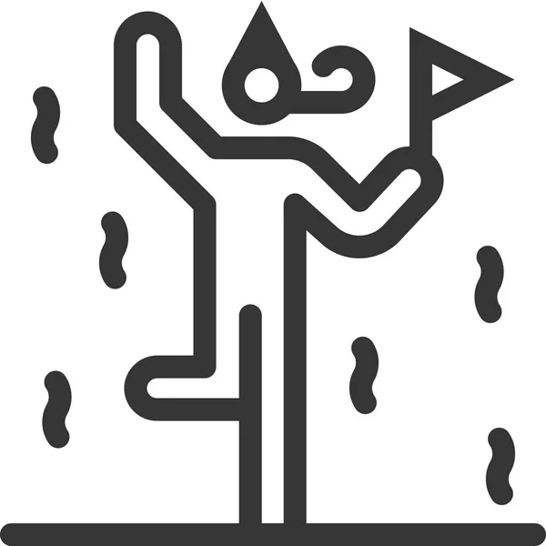 Party Bold Line Stick Figure Icon Illustration Vector Editable Stroke — Stock Vector