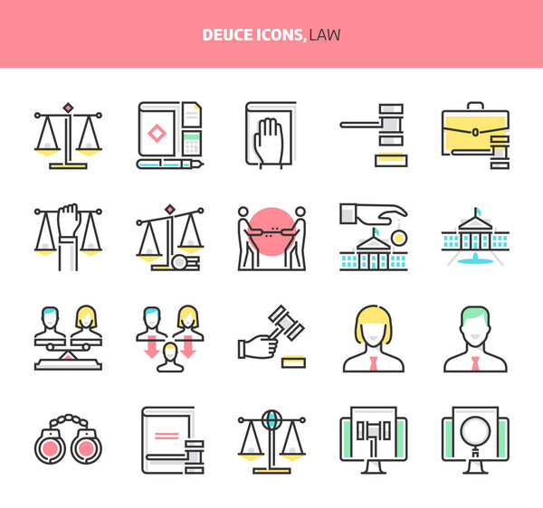 Law and Justice, deuce icons. The illustrations are a vector, colorful, 64x64 pixel perfect files. Crafted with precision and eye for quality.