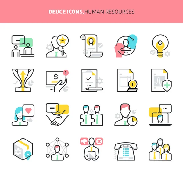 Human Resources Deuce Iconen Illustraties Zijn Een Vector Kleurrijke 64X64 — Stockvector