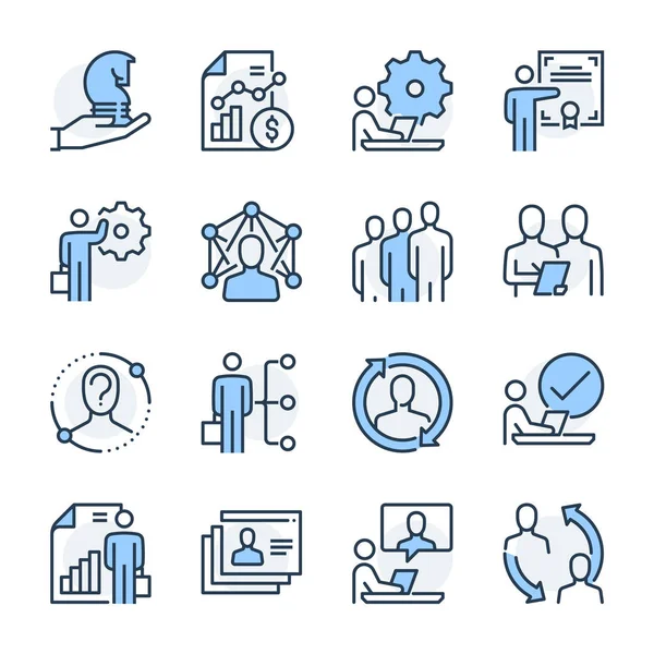 Human Resources Theme Icon Set Set Vector Colored Created 64X64 — Stock Vector