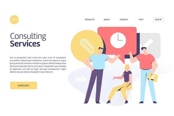 Business Related Consulting Services Thema Vector Illustratie Concept Voor Zowel — Stockvector