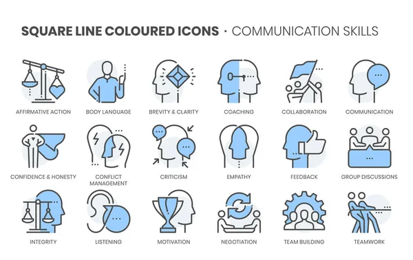 Law Dictionary Related Square Line Color Vector Icon Set Applications — Stock Vector