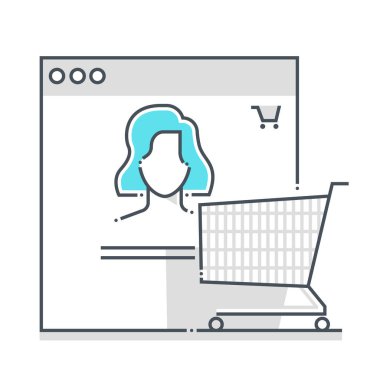 Hesap sayfası renk çizgisi vektör simgesi, illüstrasyon. İkonun konusu sosyal, medya, sayfa, profil, paylaşım. Bileşimi sınırsız ölçekte..