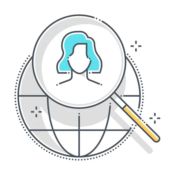 Customer Discovery Related Color Line Vector Icon Illustration Icon Focus — 스톡 벡터