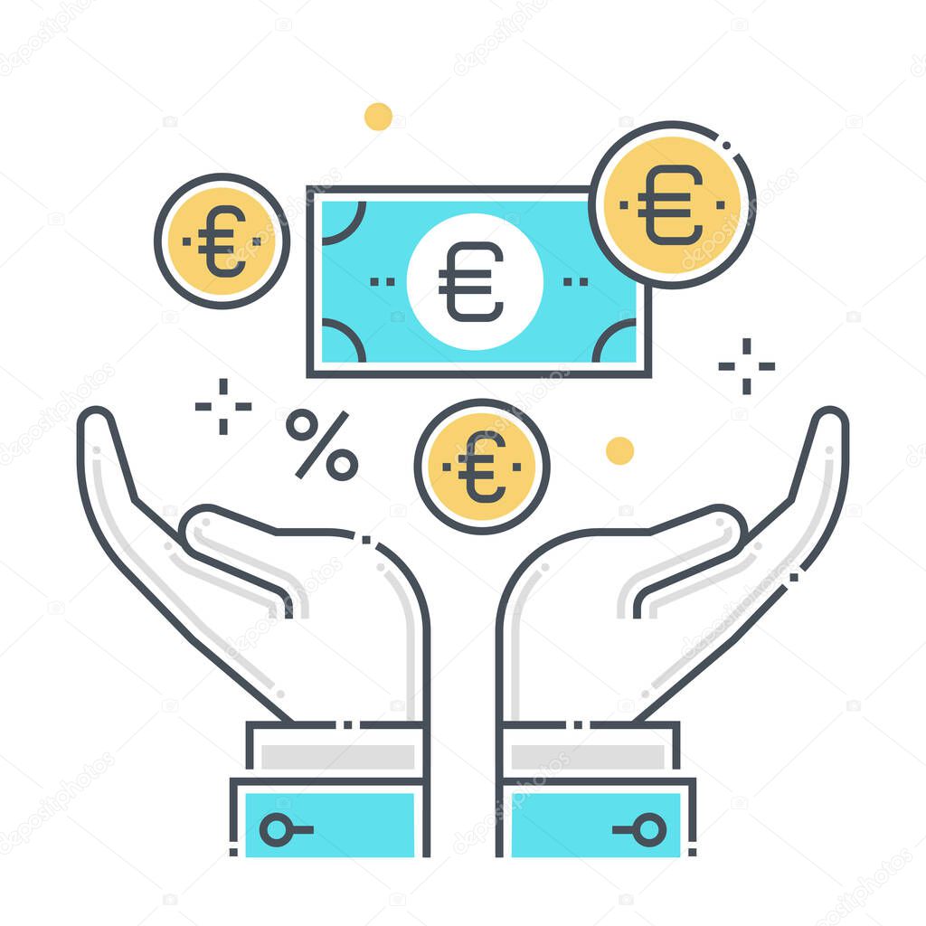 Growth related color line vector icon, illustration. The icon is about plant, start up, planning, budget, company, finance. The composition is infinitely scalable.