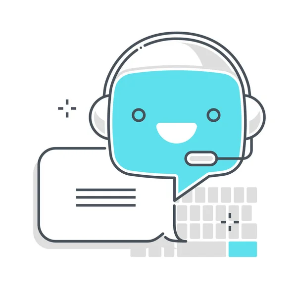 Chat Bot Related Color Line Vector Icon Illustration Set Декорации — стоковый вектор