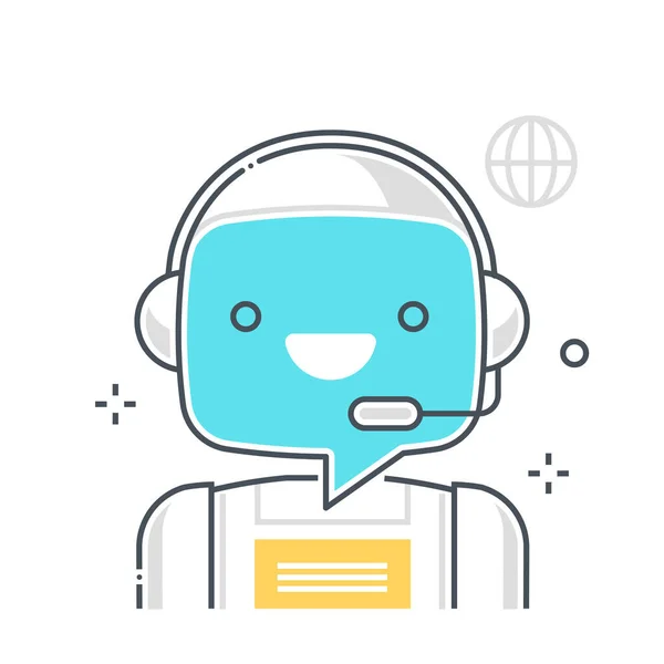 Chat Bot Gerelateerd Kleur Lijn Vector Icoon Illustratie Set Set — Stockvector