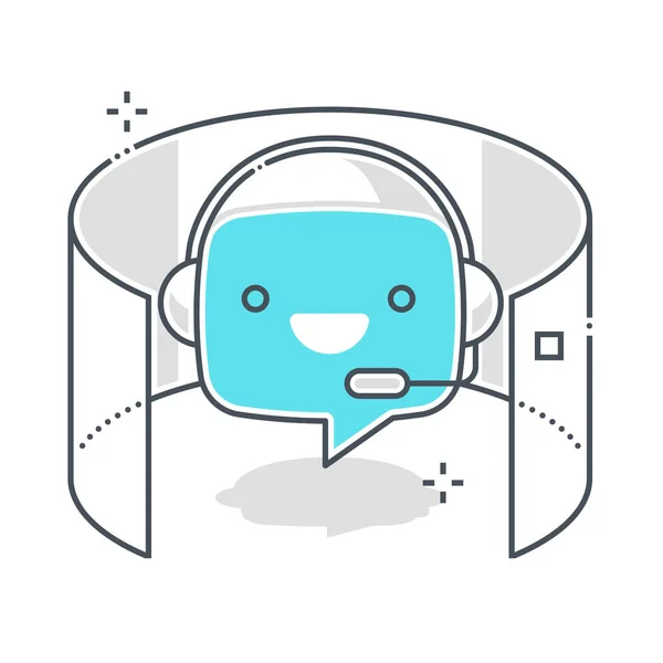 Chat Bot Gerelateerd Kleur Lijn Vector Icoon Illustratie Set Set — Stockvector