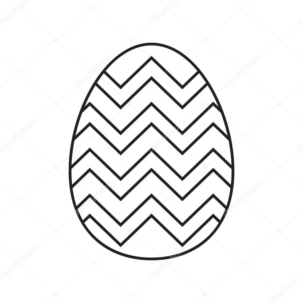 Line icon easter egg isolated on white background. Vector illustration.