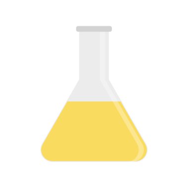 Düz simge sarı test tüpü. Vektör illüstrasyonu.